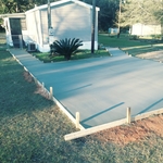Parking pad and sidewalks