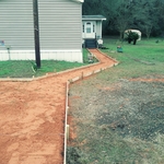 Parking pad and sidewalks