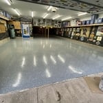 Epoxy concrete coating.