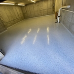 Epoxy concrete coating.