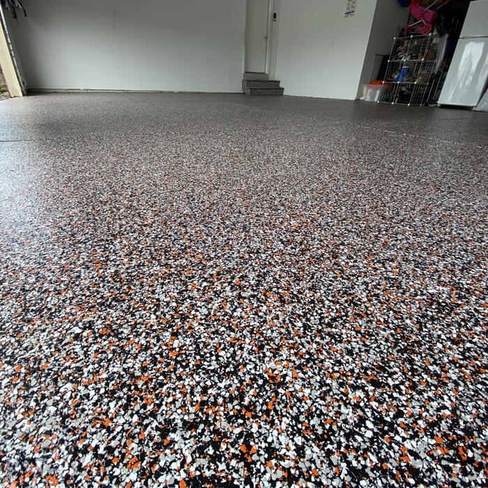 Epoxy concrete coating.