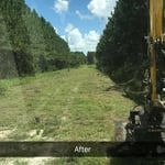 Excavator mowing