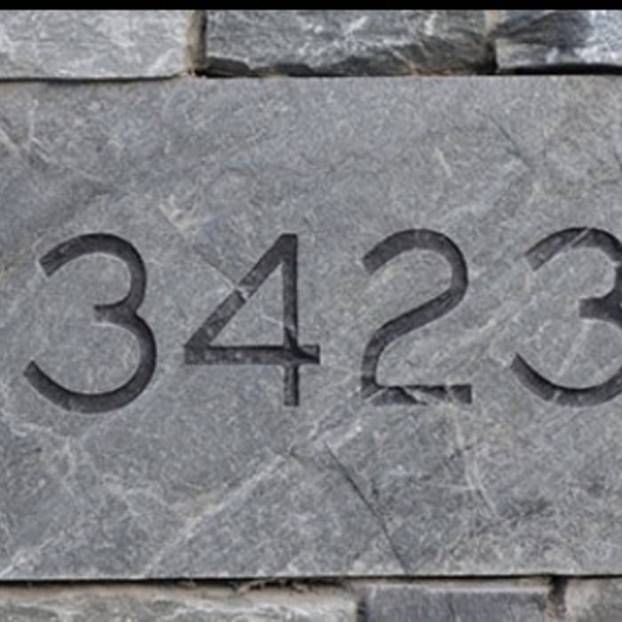 Stone Address Sign - Exterior of Home