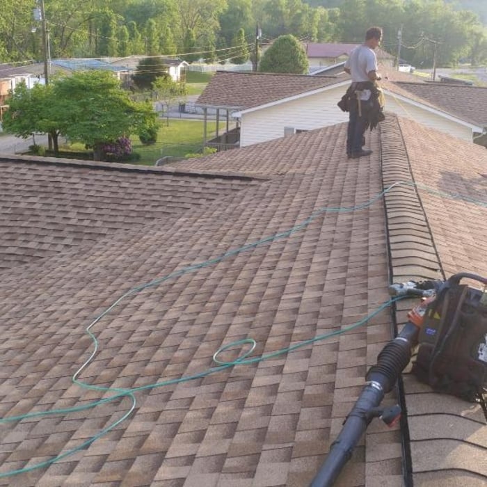 Finishing a dimensional shingle installation