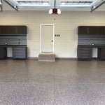Epoxy Garage Flooring and Garage Storage Cabinets