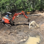 Excavating pond