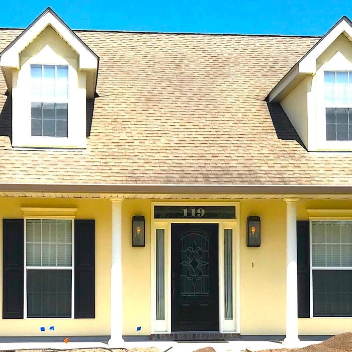 White shutters painted black