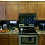 Navy subway tile