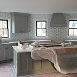 Hexagon backsplash
