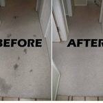 Shampoo stained rug in hallway