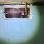 Crawl space to an addition to the home.