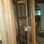Shower stall on backside, Laundry in the front