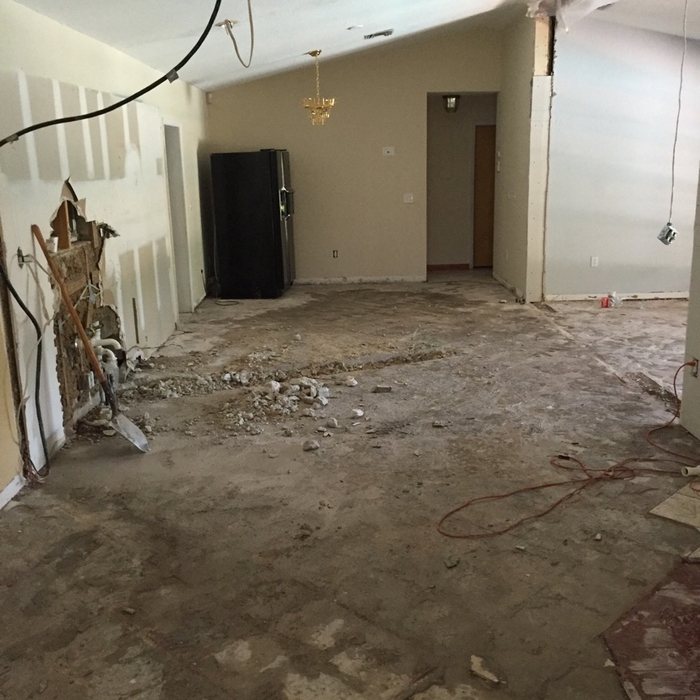 Kitchen demo and tile demo