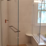 shower enclosure with divisions for bathtub