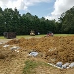 Completed system, before grading