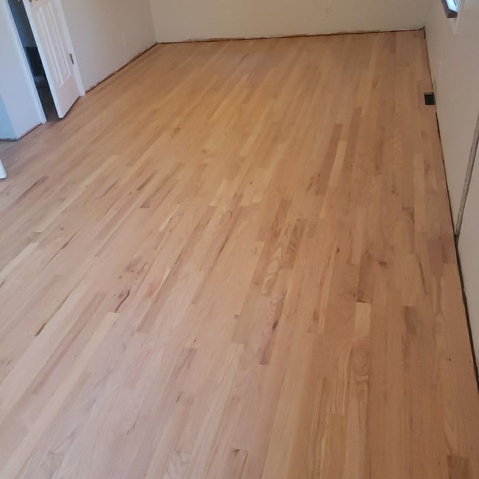 Finished bedroom with repair