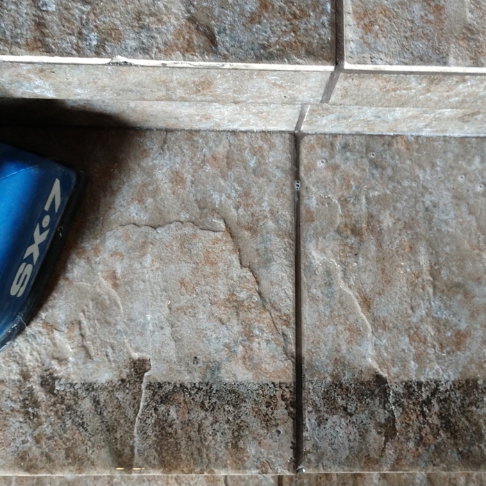 Tile and grout stairs