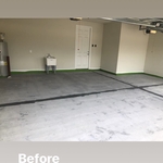 Residential three car garage. Before epoxy install