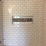 Subway tile tub surround