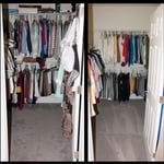 Closet before and after
