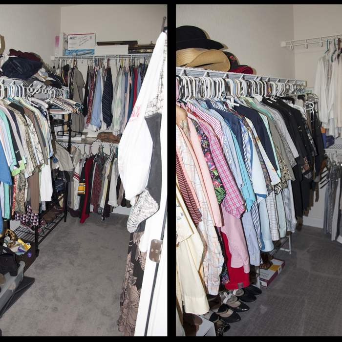 Closet before and after