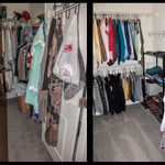 Closet before and after