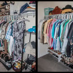 Closet before and after