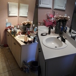Master bath dual sink before vs after