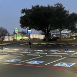 Seal coating and parking lines