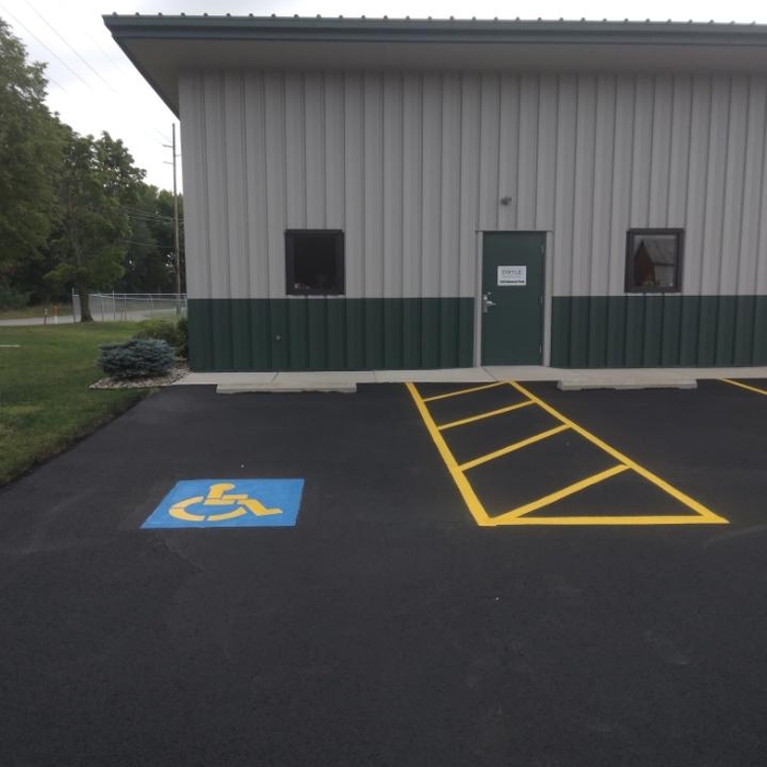 Seal coating and parking lines
