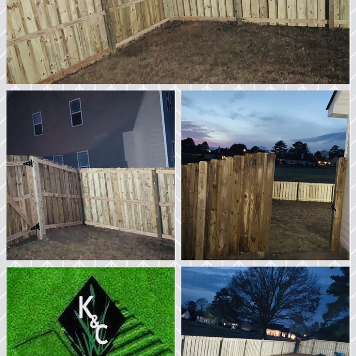 Wooden shadowbox fence