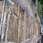 Completed building drains after passed inspection