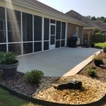 Installed Concrete Patio and Landscaping
