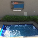 Bubbling in ground hot tub