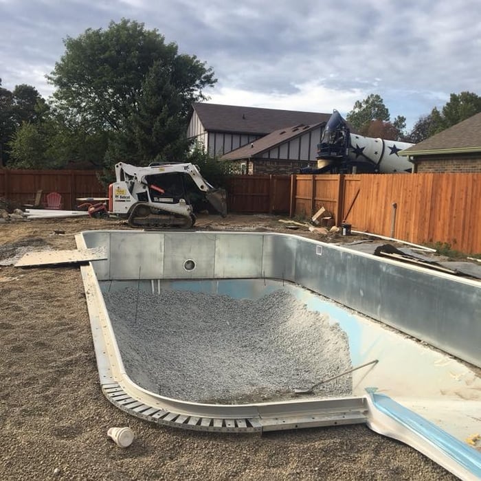 Fiberglass Pool Tear Out Converted/Rebuilt Vinyl