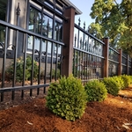 Ornamental metal + wood fence
