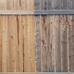 Fence cleaning side by side