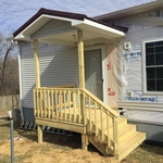 Small covered deck with steps