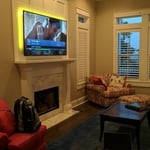 TV Install w Mood Light above Fireplace