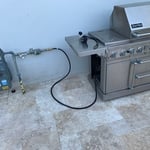 Portable grill with quick connect & hose