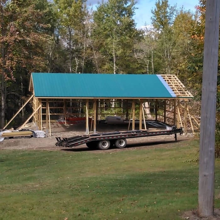 Framing with metal roof