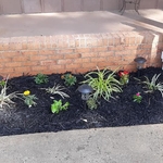 Side of Porch Mulch and Flower Install