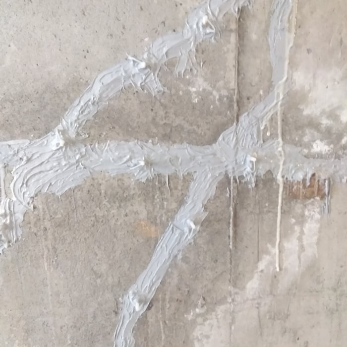 Sealed and Injected Basement Crack