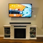55 in tv mounted with wires hidden