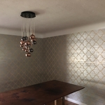 Metallic Grasscloth Dining Room