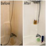 Hard Water Stained Shower