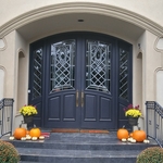 Beveled glass doors