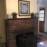 Fireplace and living room