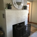 Fireplace and living room (after)