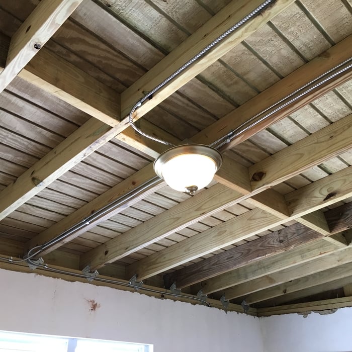 Newly roofed garage